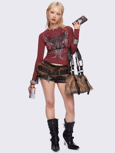 Graveborn Burgundy Top