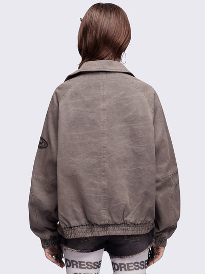 Harley Taupe Bomber Jacket