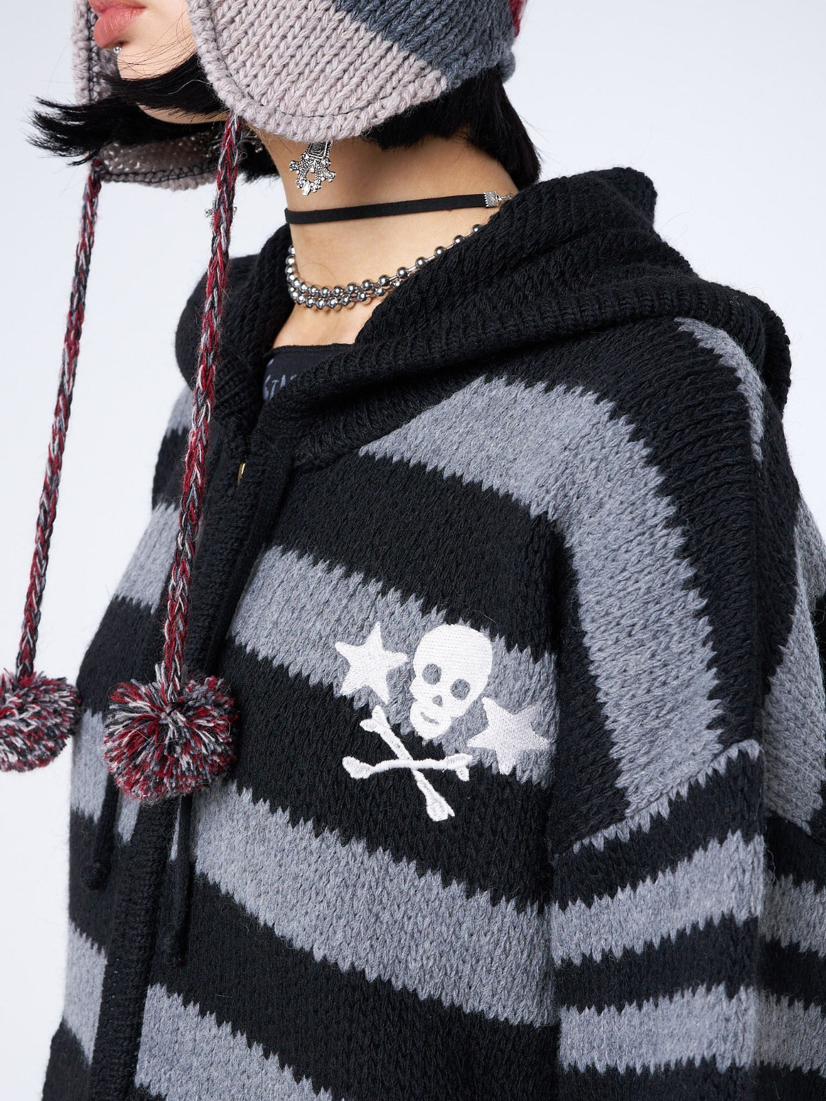 Hazardous Zip Up Hood Knit Cardigan