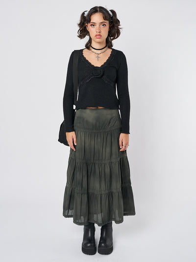 Ida Rose Black Knitted Top - Minga London