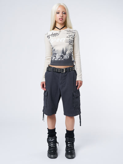 Issa Black Long Cargo Shorts - Minga London