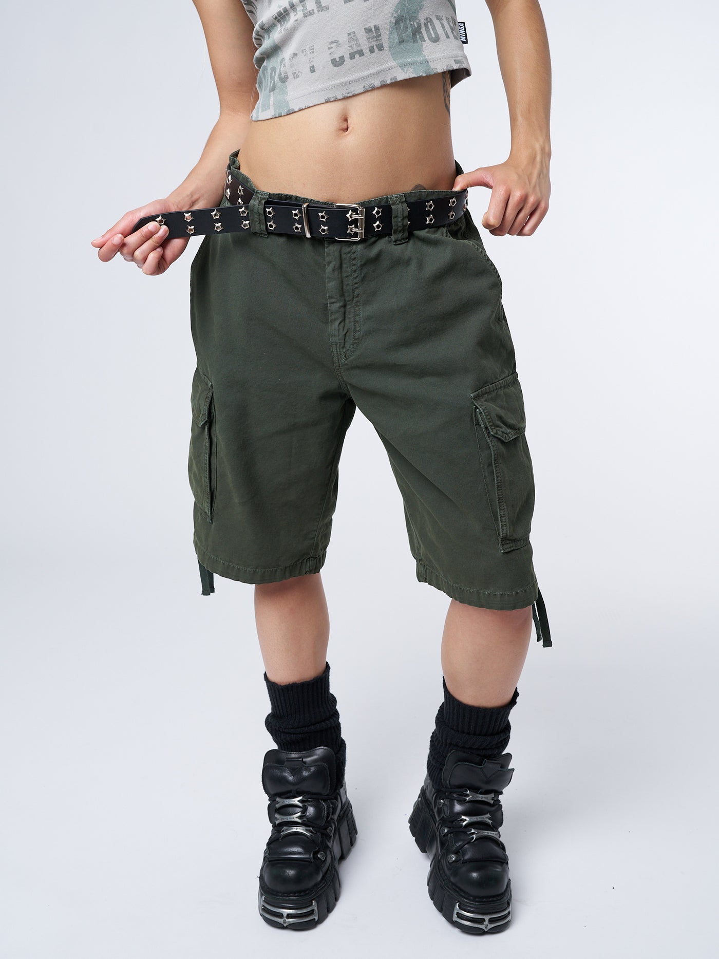 Issa Green Long Cargo Shorts - Minga London