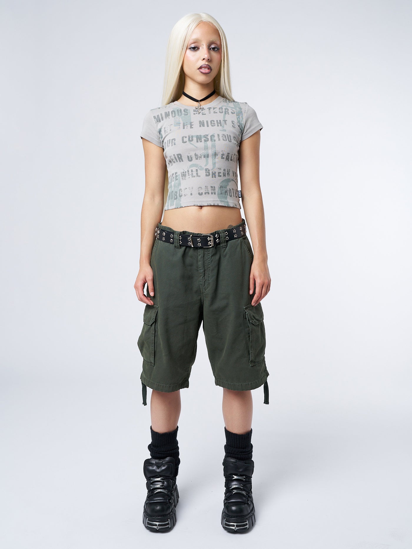 Issa Green Long Cargo Shorts - Minga London