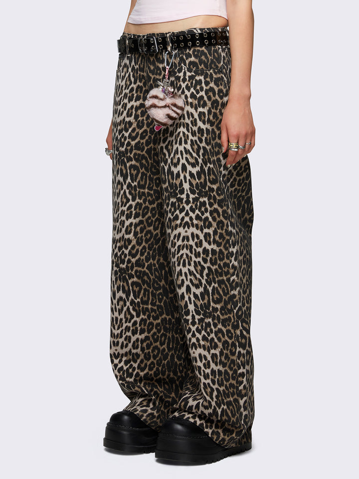 Leopard Print Baggy Jeans – Grunge Style | Minga London