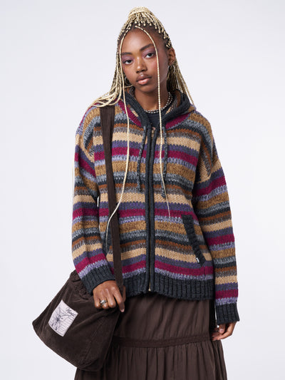 Lily Zip Up Hood Knit Cardigan