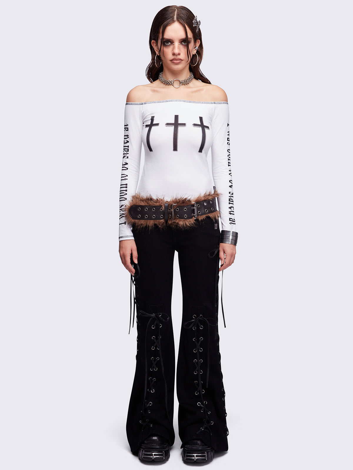 Look at Me White Off-Shoulder Top