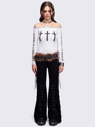 Look at Me White Off-Shoulder Top