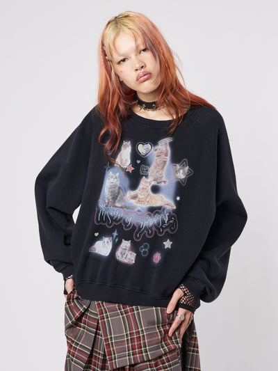 Meow or Never Kitty Sweatshirt - Minga London