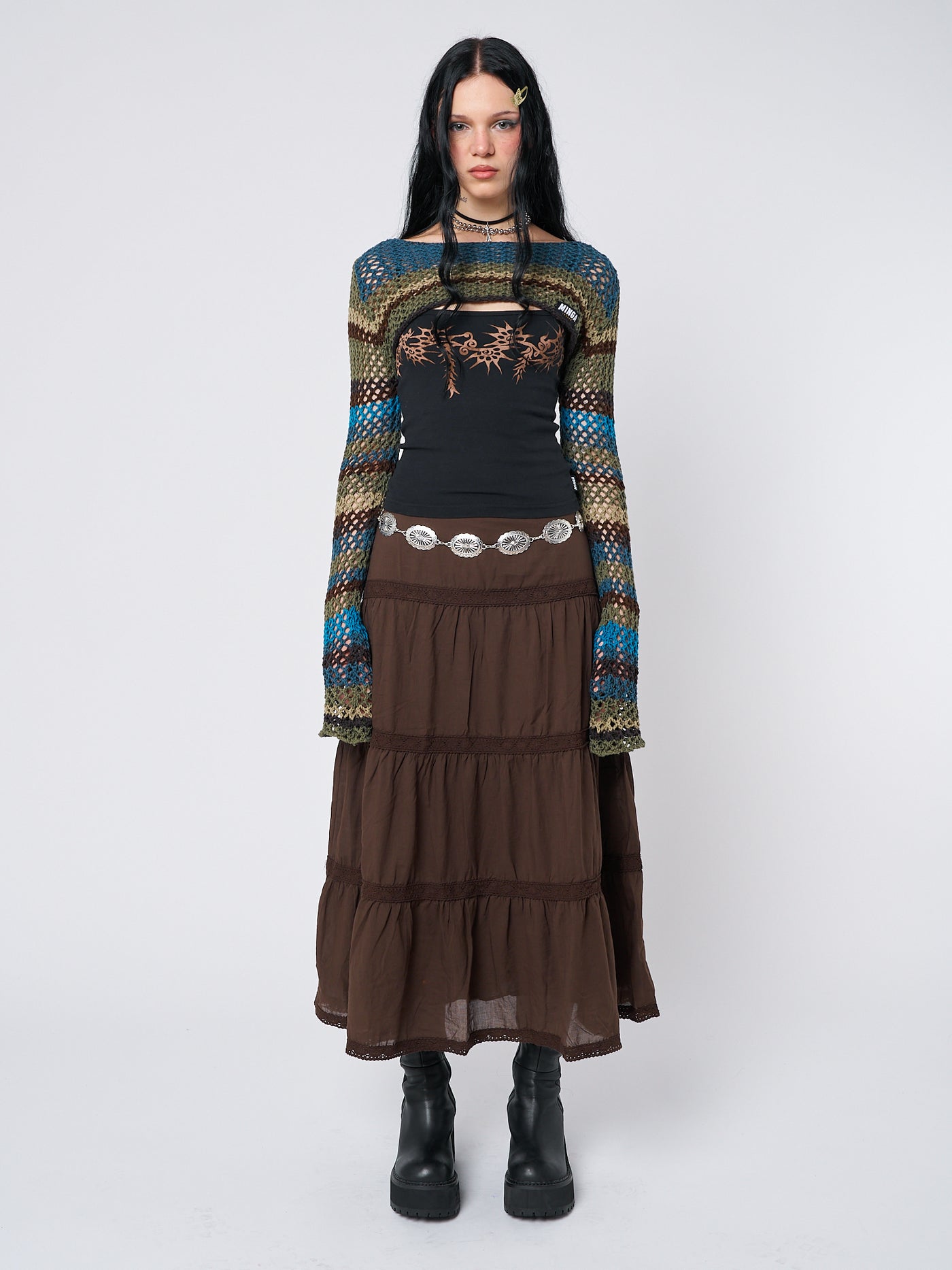 Oceana Stripes Knitted Shrug - Minga London