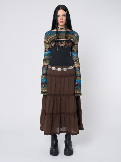 Oceana Stripes Knitted Shrug - Minga London