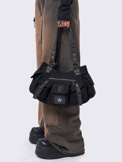 Minga Black Utility Multi Pocket Bag