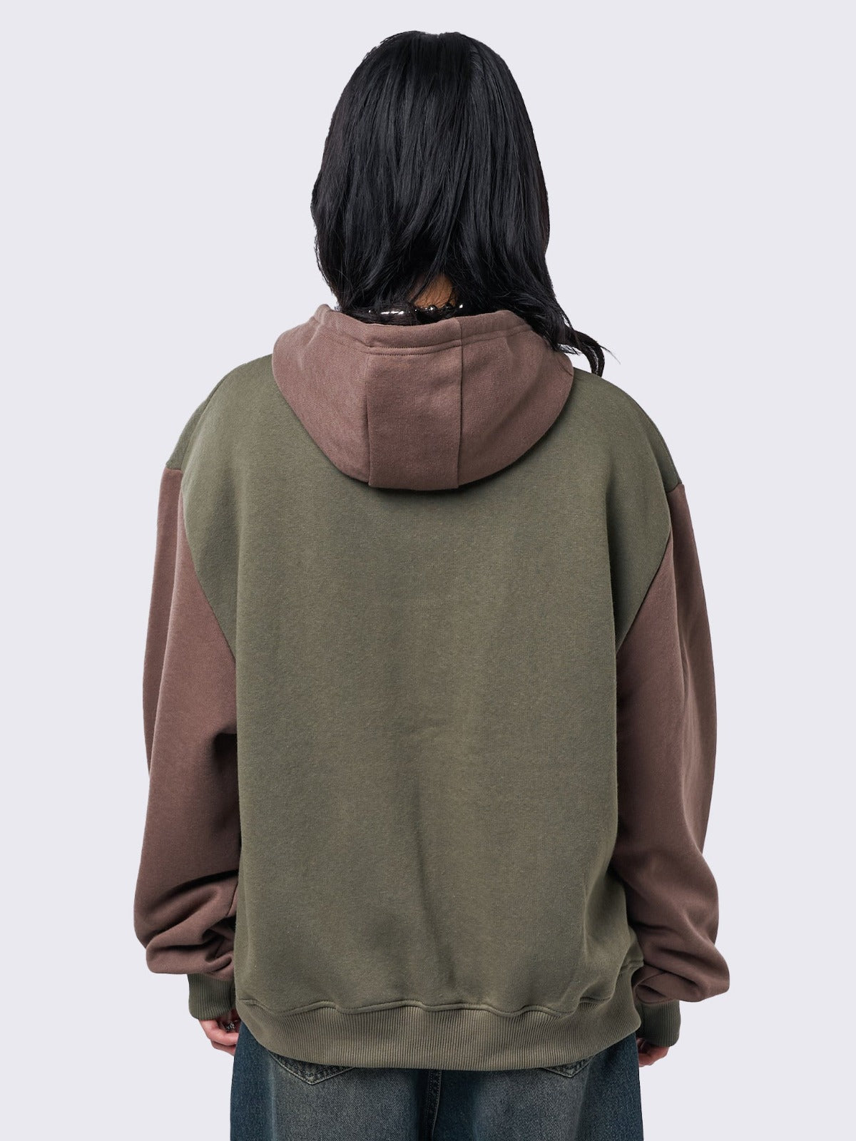 Star Khaki Brown Oversized Zip Up Hoodie Minga London