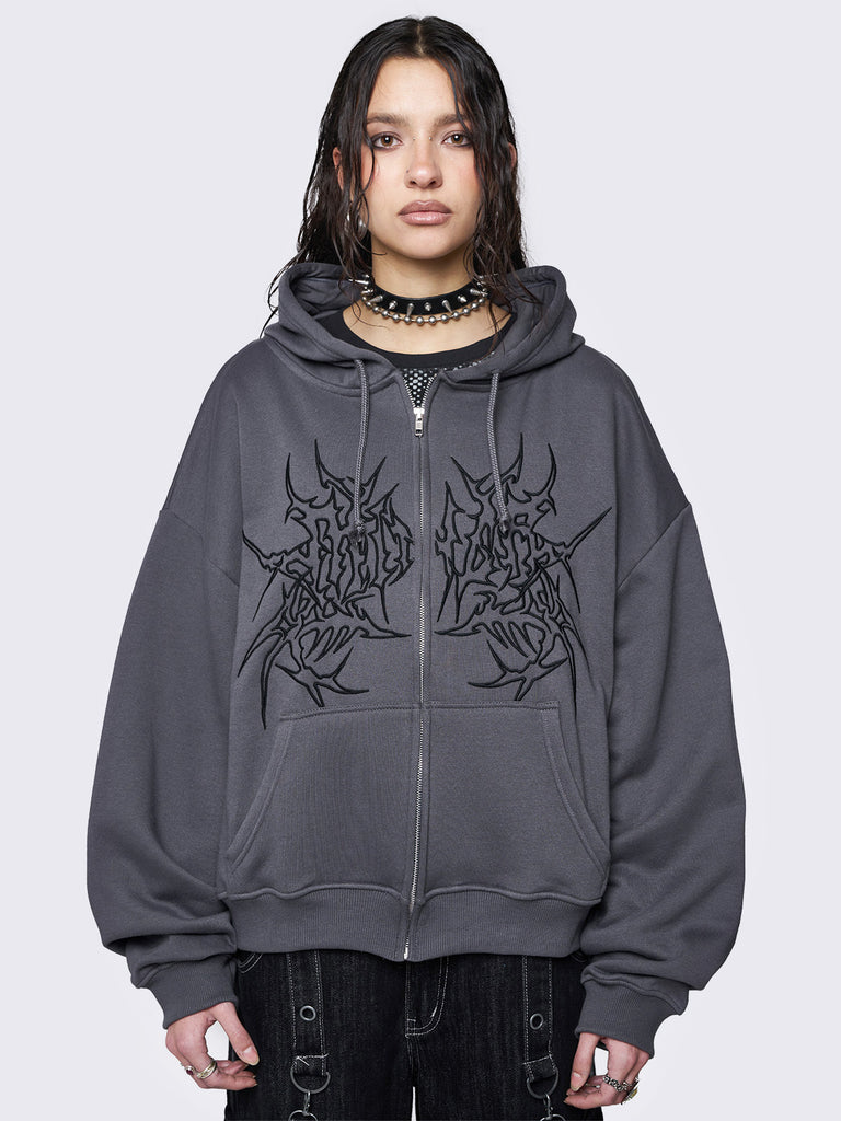 【GRAVER】23SS★ Cloud smile embroidery hoodie zip-up GRAVER】23SS☆ Cloud smile embroidery hoodie zip-up