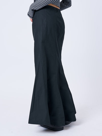 Morticia Black Ruched Maxi Skirt
