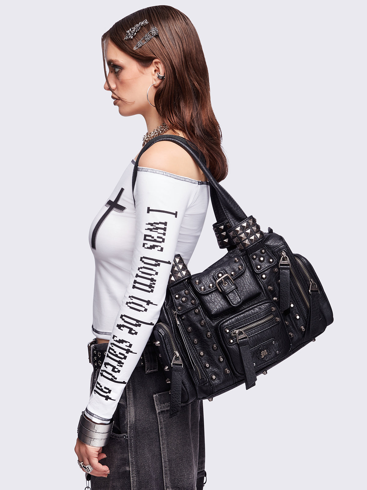 Myrrh Black Vegan Shoulder Bag