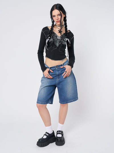 Naida Star Blue Jorts - Minga London