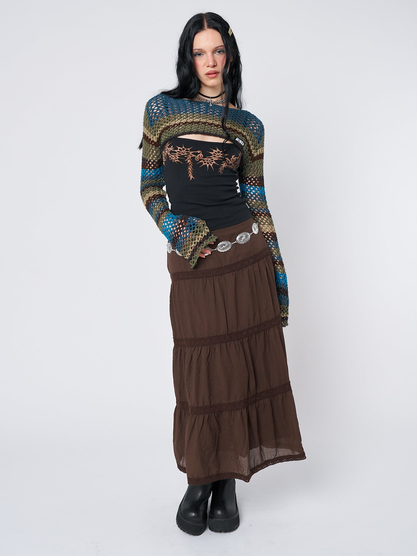 Oceana Stripes Knitted Shrug - Minga London