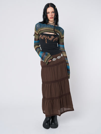 Oceana Stripes Knitted Shrug - Minga London