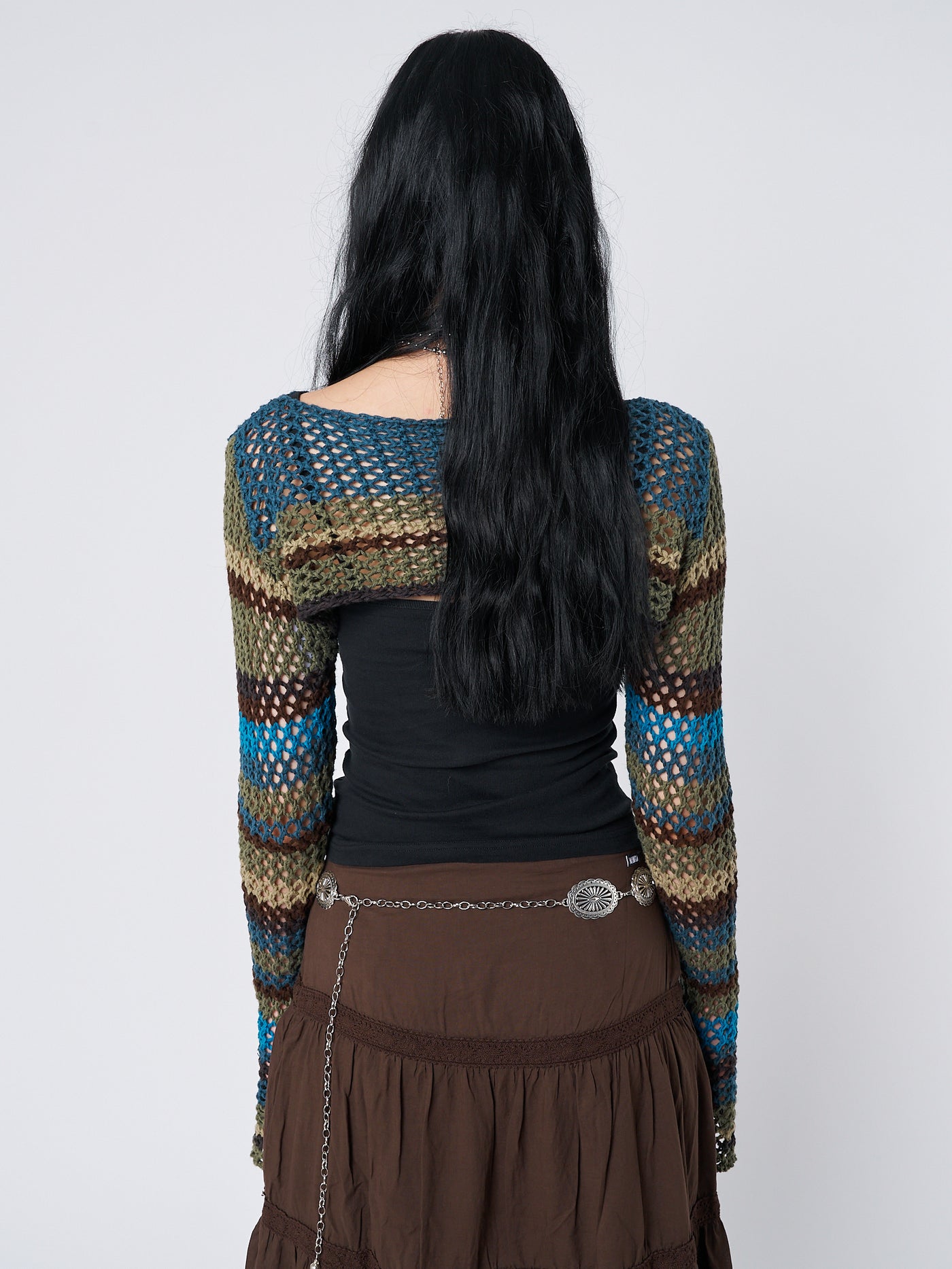 Oceana Stripes Knitted Shrug - Minga London