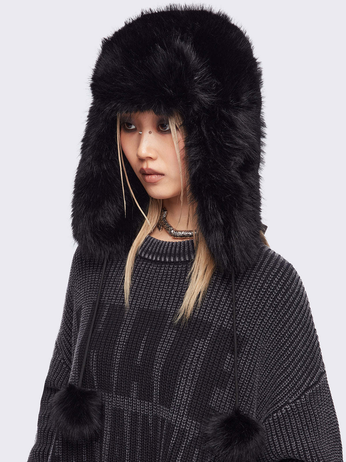 Panther Fluffy Trapper Hat