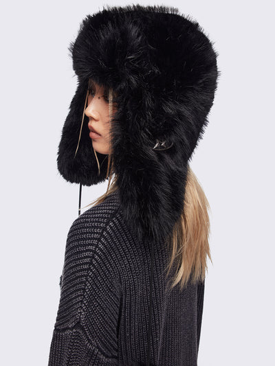 Panther Fluffy Trapper Hat