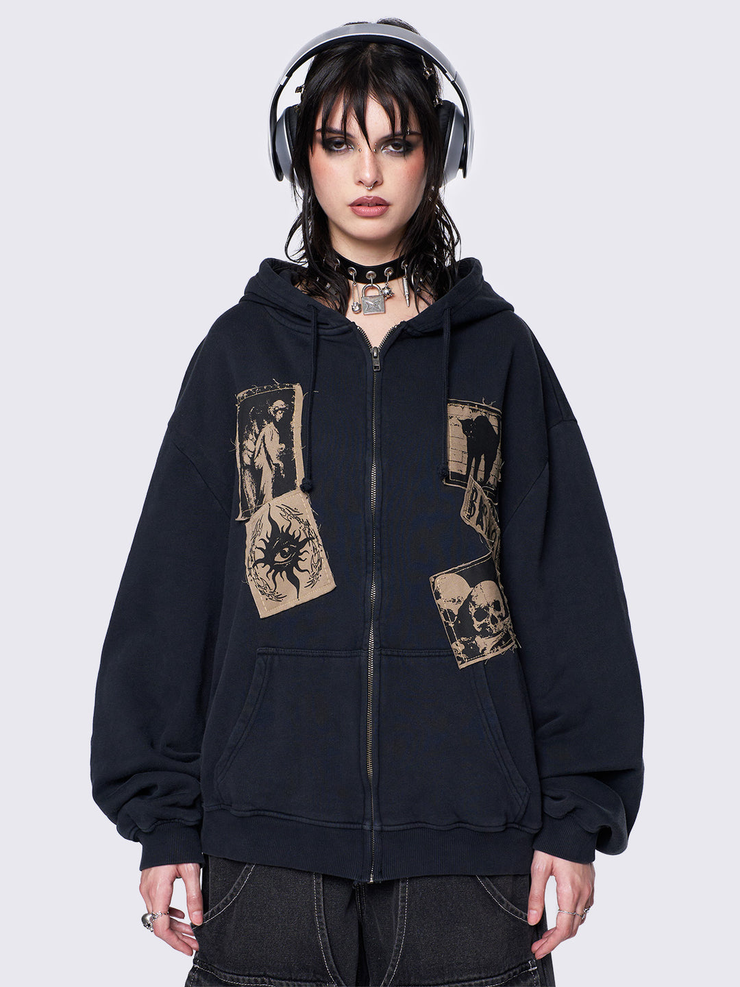 Black grunge hoodie online