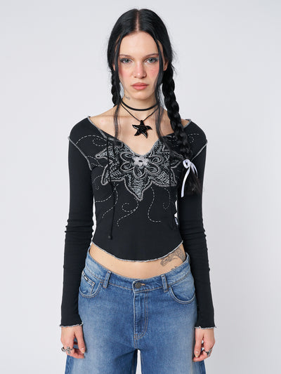 Sea Flower Long Sleeve Top - Minga London