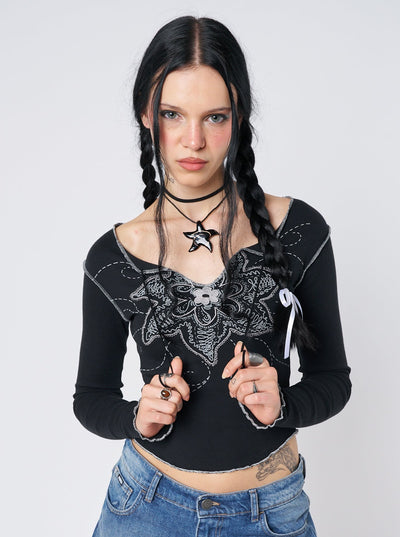 Sea Flower Long Sleeve Top - Minga London