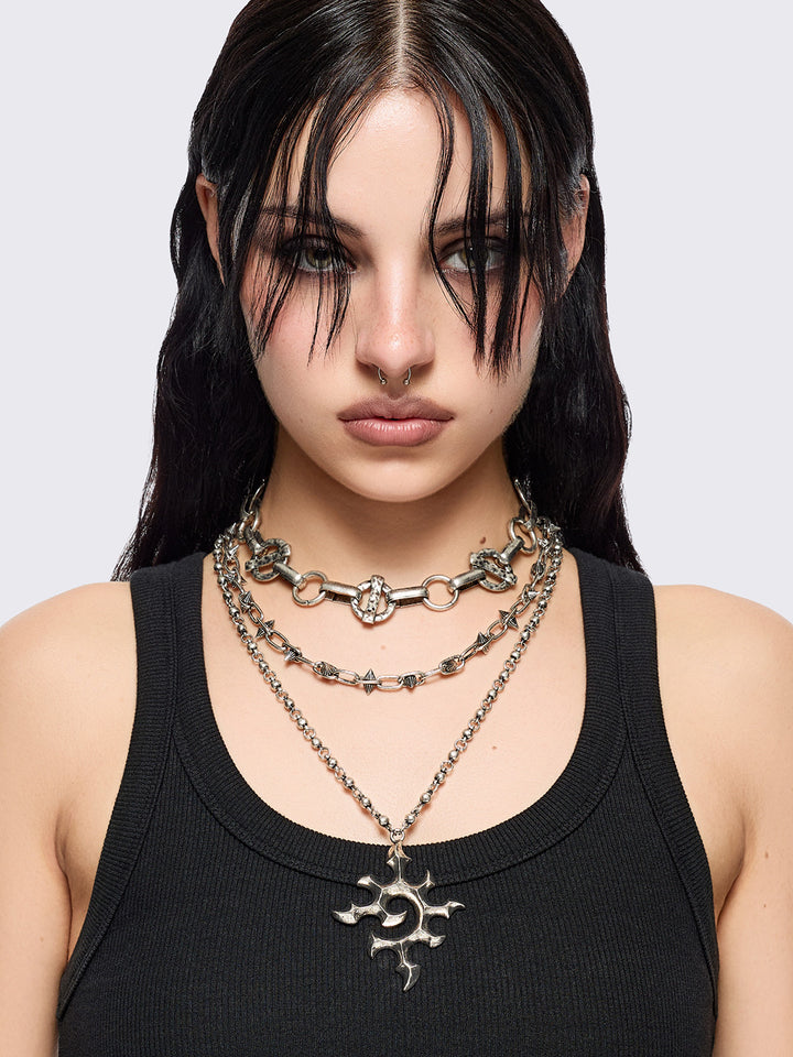 国内未入荷 Minga London - SPIRAL SOUL NECKLACE SET saint-sinner-silver-necklace-