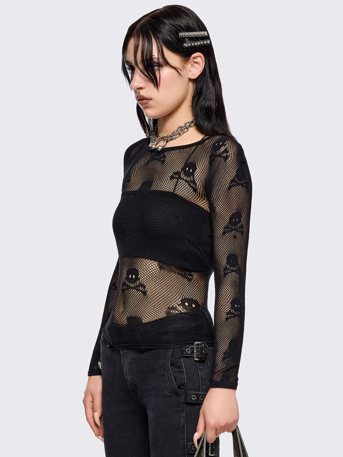Skull Fishnet Top