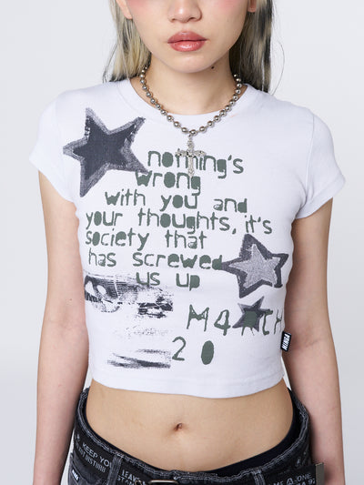 Society Star Graphic Baby Tee - Minga London