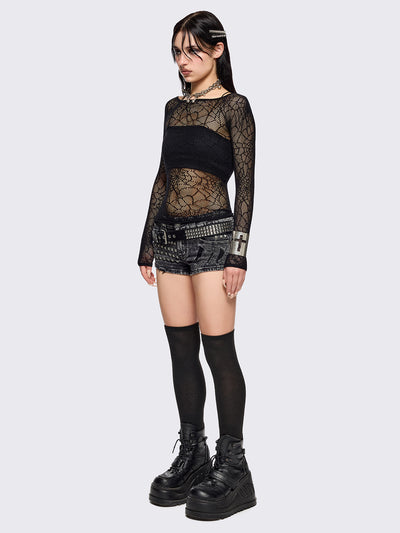 Spider Web Fishnet Top