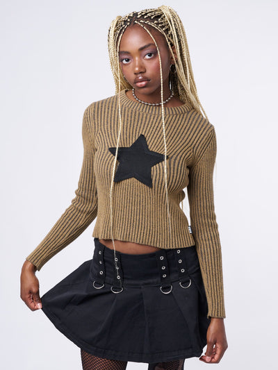 Star! Brown Chunky Knit Jumper