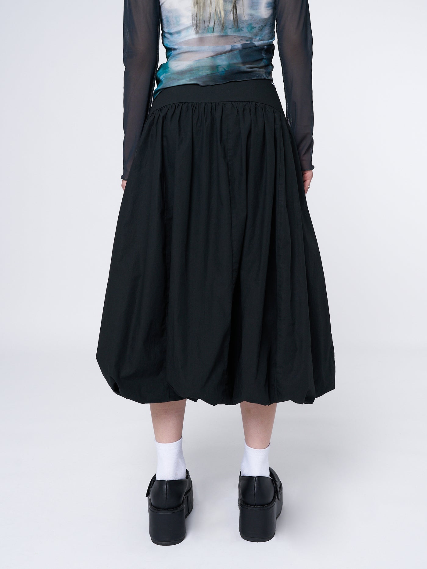 Suya Black Bubble Midi Skirt - Minga London