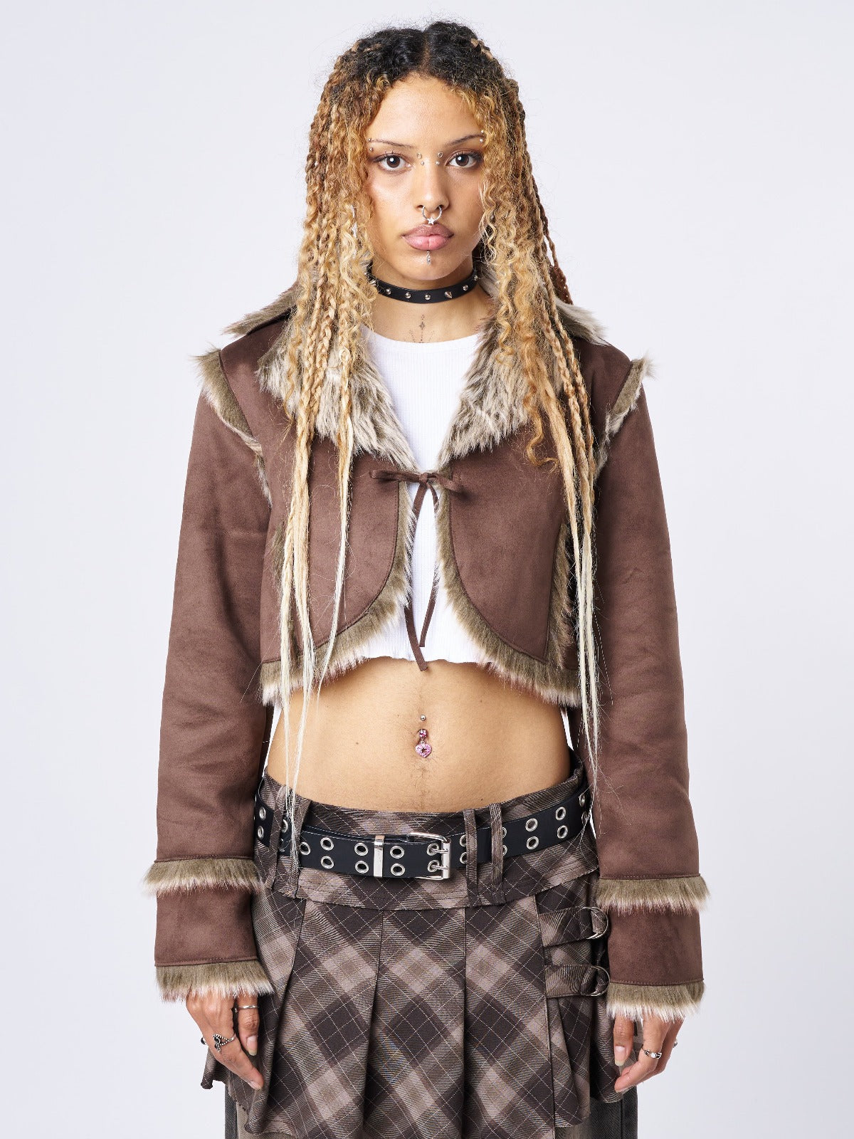 Tawnee Fur Suede Cropped Jacket