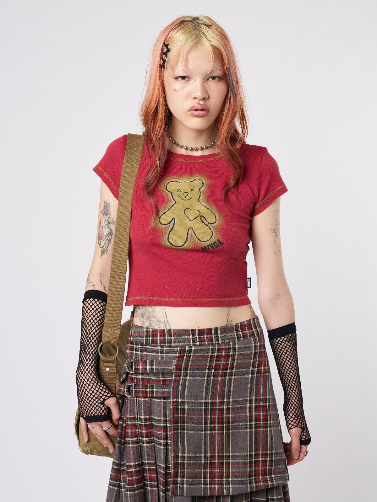 Teddy Red Baby Tee - Minga London