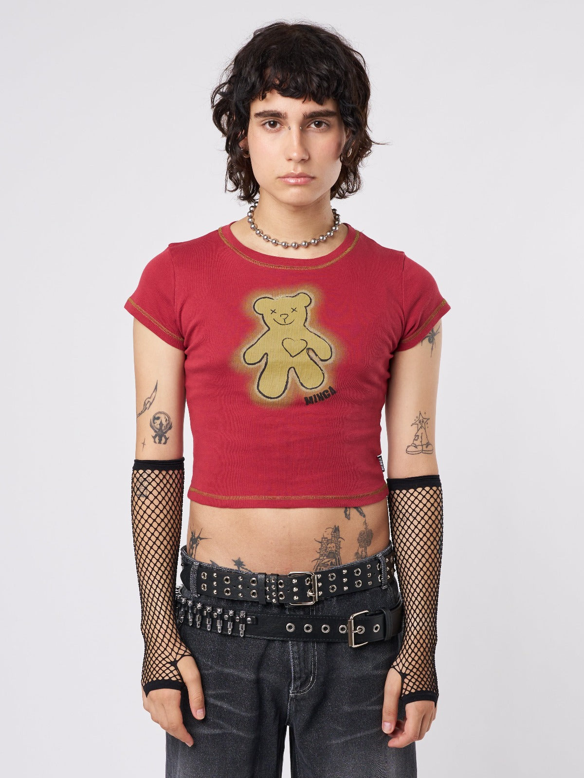 Teddy Red Baby Tee - Minga London