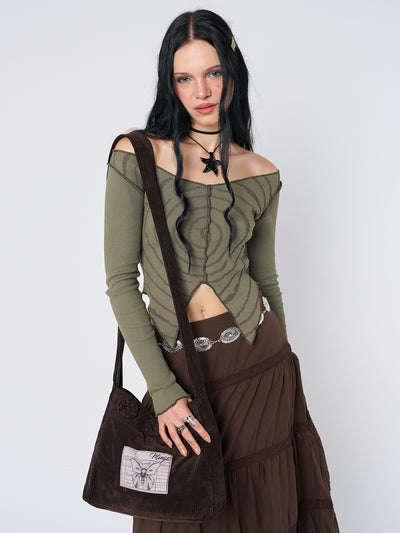 Tranceum Green Asymmetrical Top - Minga London