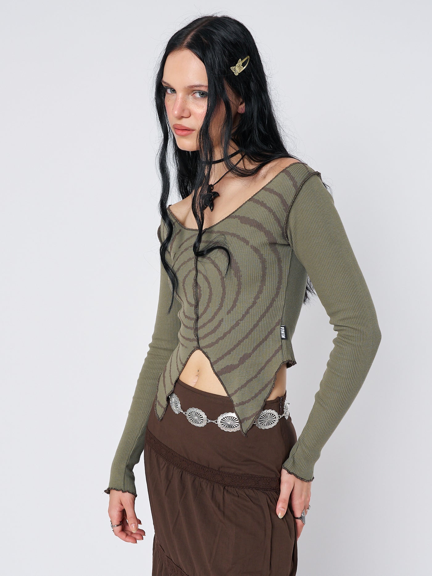 Tranceum Green Asymmetrical Top - Minga London