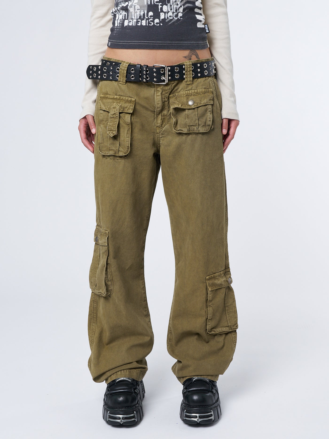 Trooper Beige Multi Pocket Cargo Pants - Minga London