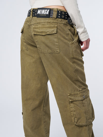 Trooper Beige Multi Pocket Cargo Pants - Minga London