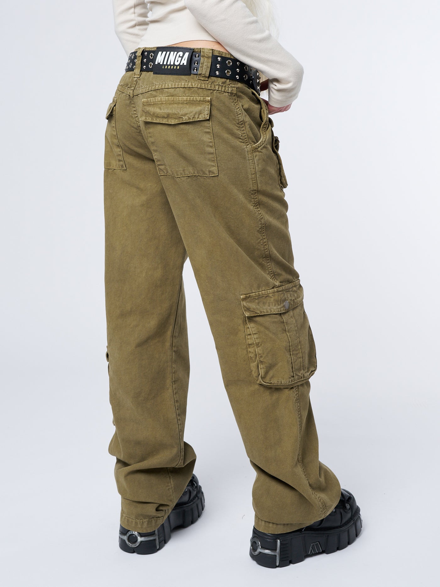 Trooper Beige Multi Pocket Cargo Pants - Minga London