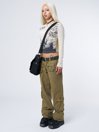 Trooper Beige Multi Pocket Cargo Pants - Minga London