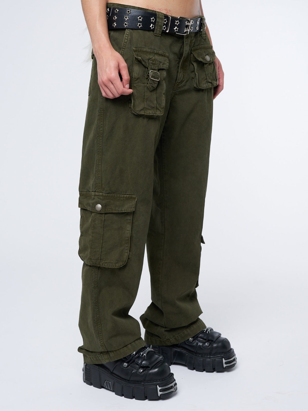 Trooper Green Multi Pocket Cargo Pants | Minga London