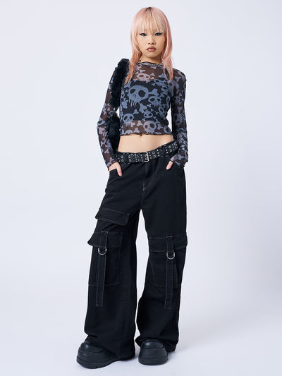 Tyra Black Utility Pockets Pants