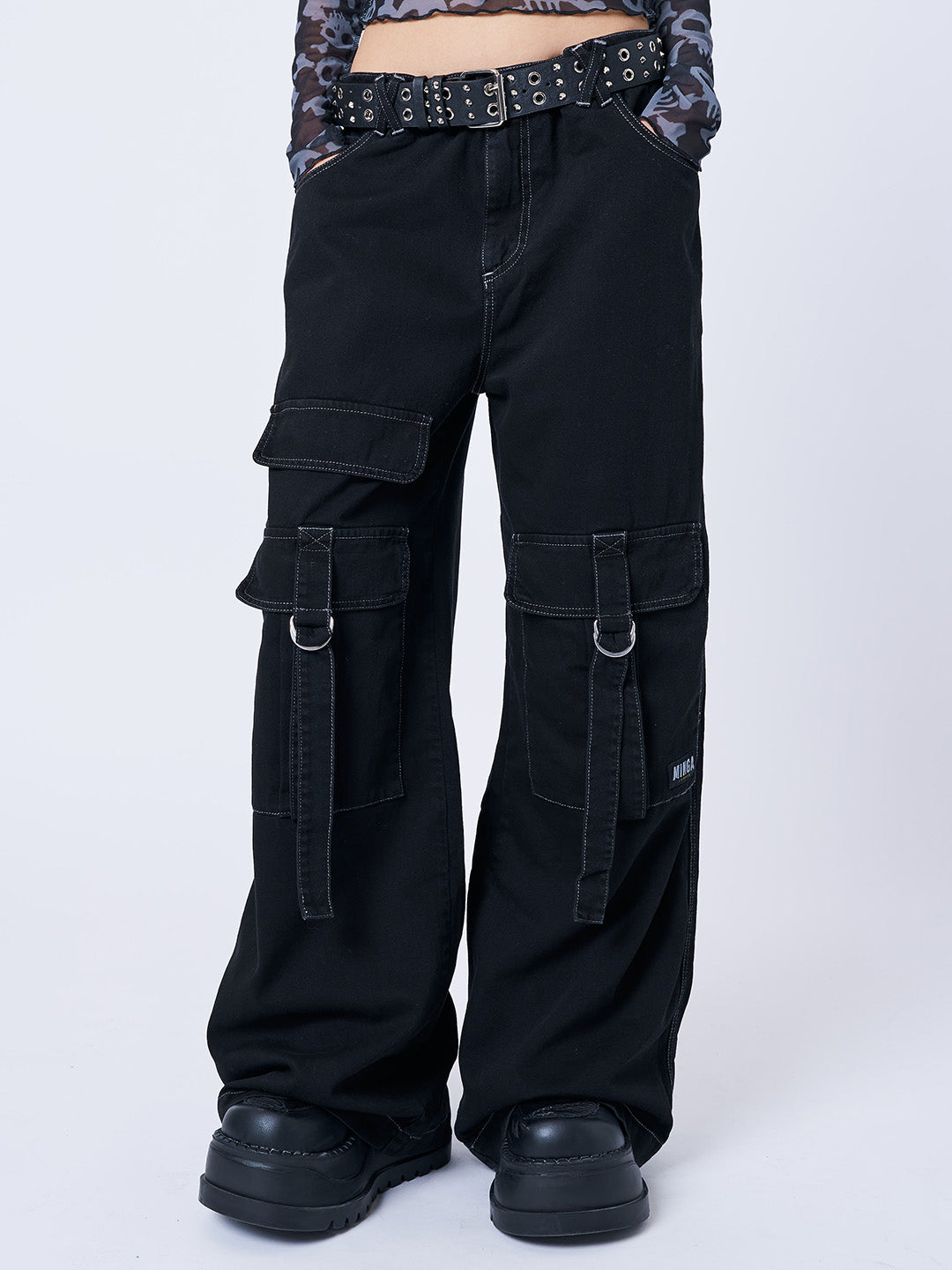 Tyra Black Utility Pockets Pants