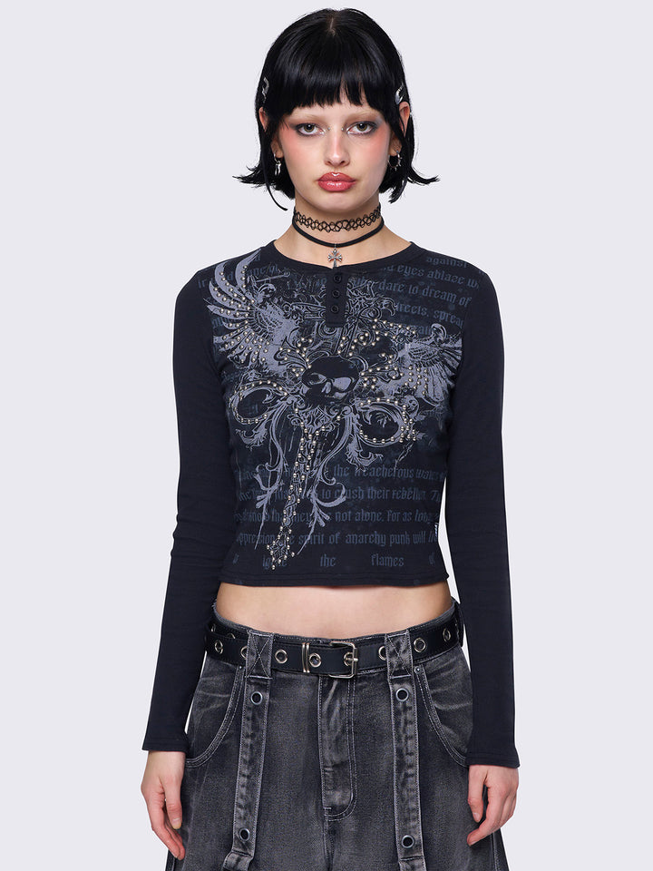 トップス LITMUS gathered puffy top black Asymmetric crop top with gathered detail - Women's fashion