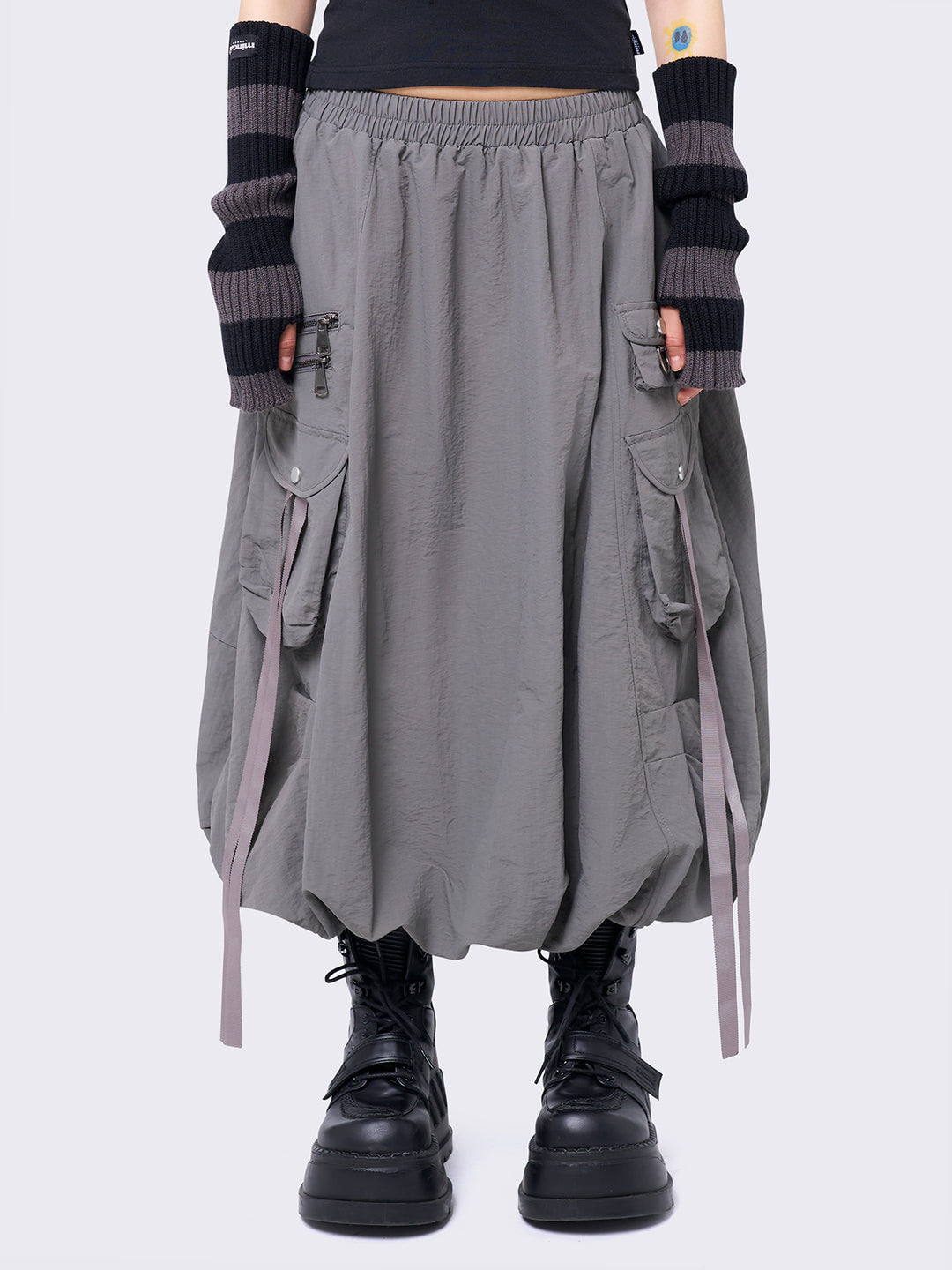 【SATUR】 (W) Padded Balloon Cargo Skirt / 追跡付 aria-bubble-midi-skirt5_1080x.