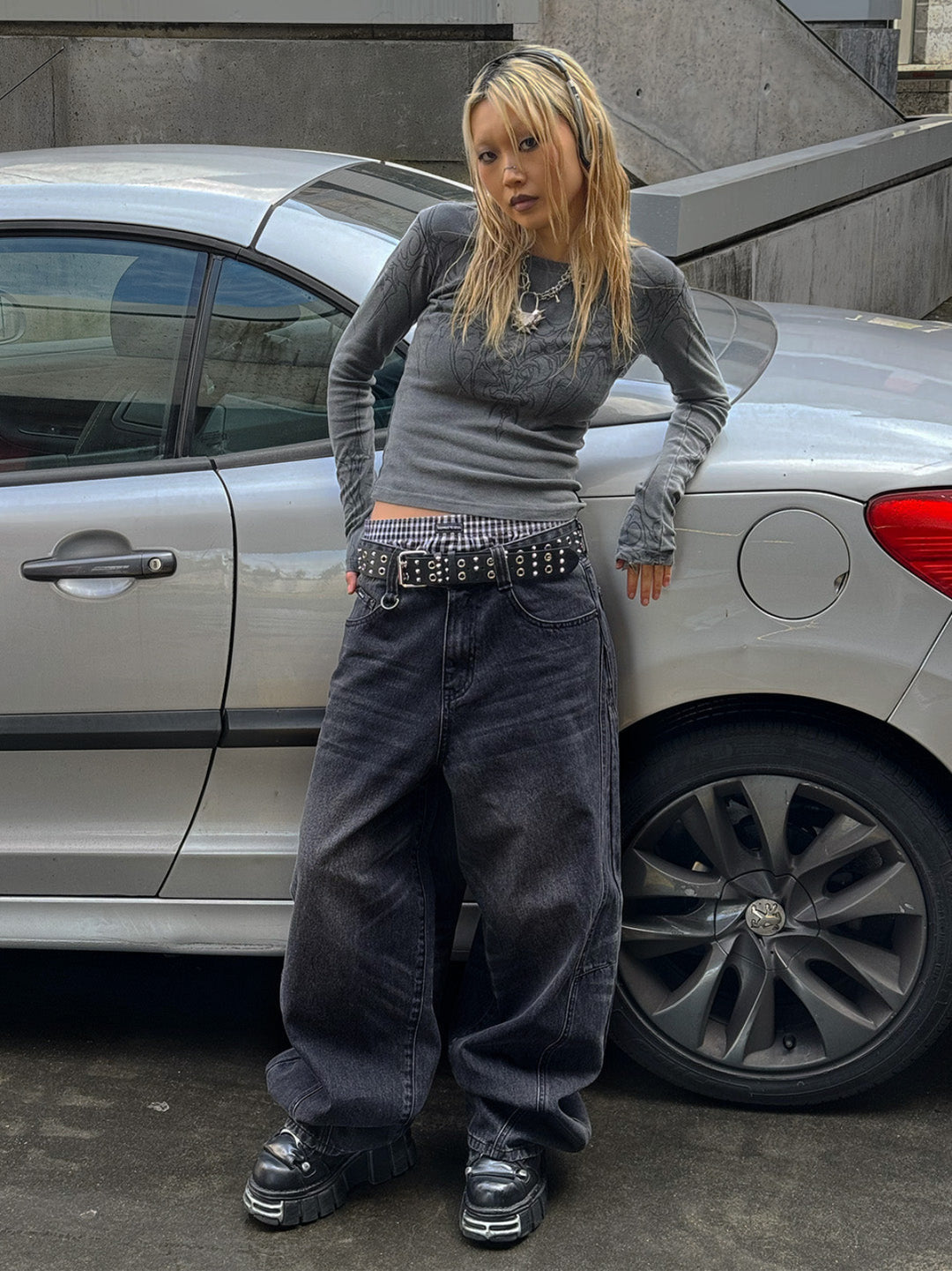 Black Wash Super Baggy Jeans | Minga London