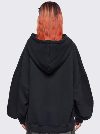 Black Angel Zip Up Hoodie